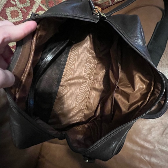 LAND Leather Large Bag Overnight Travel Duffel - Picture 5 of 14